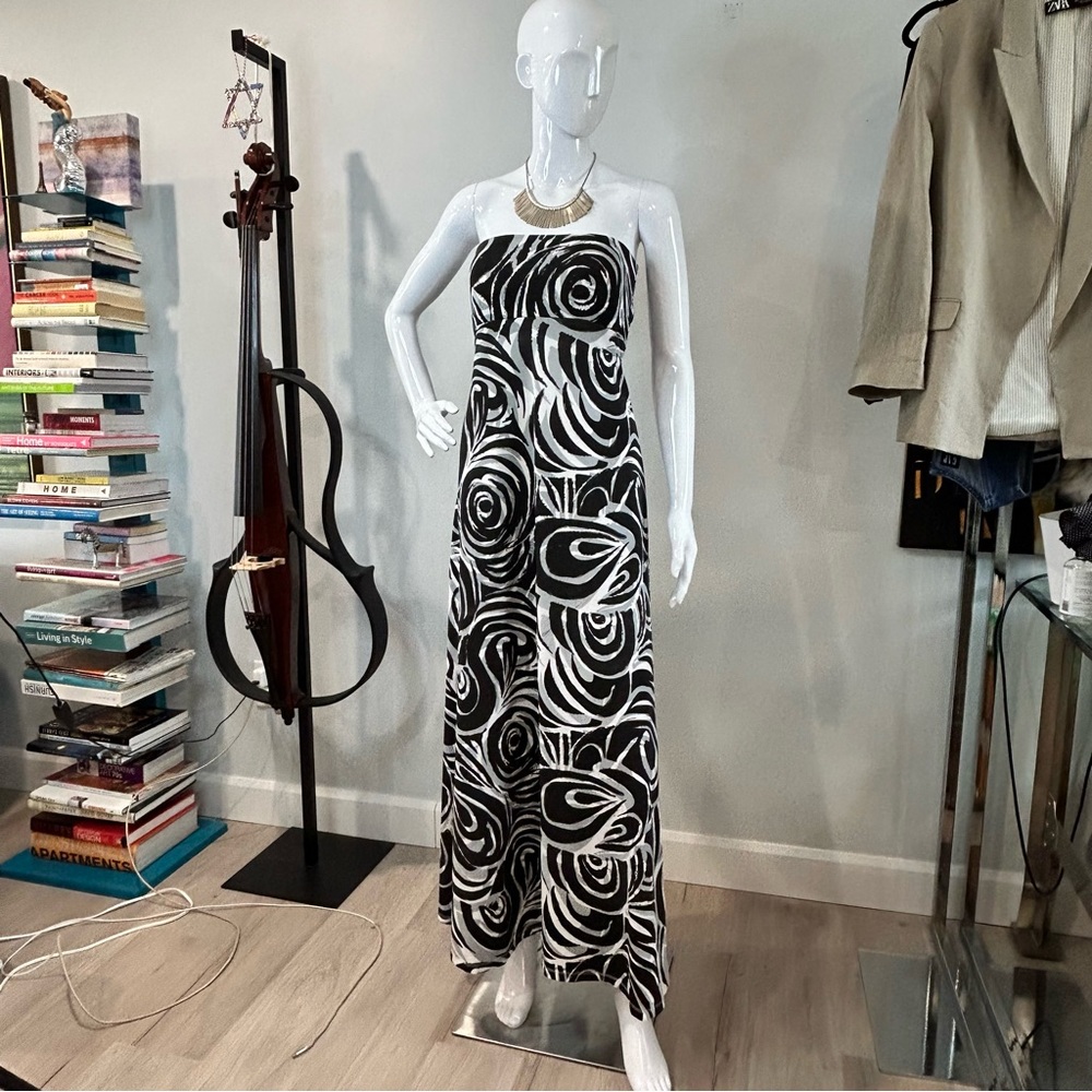 Vintage Strapless Summer Maxi Dress
